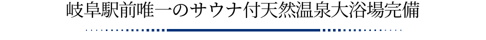 岐阜駅前唯一のサウナ付天然温泉大浴場完備