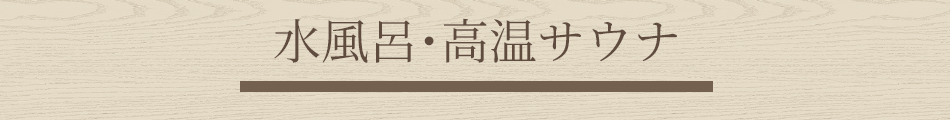 水風呂・ドライサウナ